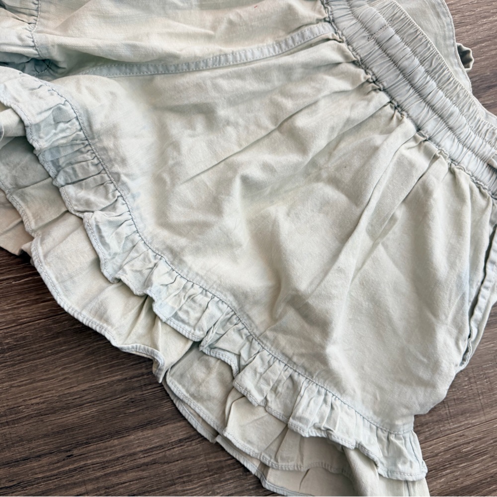 We The Free High Waist Light Denim Ruffle Shorts - Picture 8 of 10
